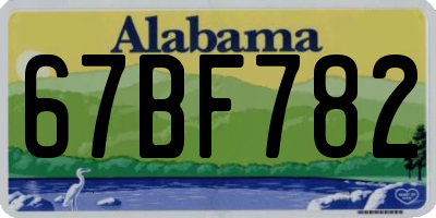 AL license plate 67BF782