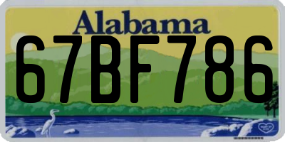 AL license plate 67BF786