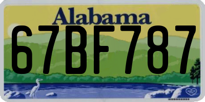 AL license plate 67BF787