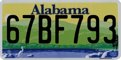AL license plate 67BF793