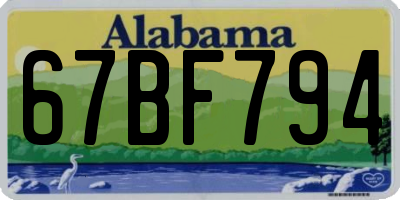 AL license plate 67BF794