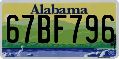 AL license plate 67BF796