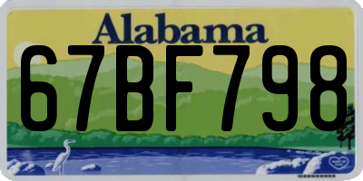AL license plate 67BF798