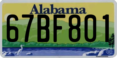 AL license plate 67BF801