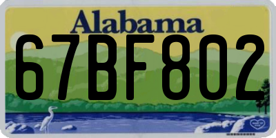 AL license plate 67BF802