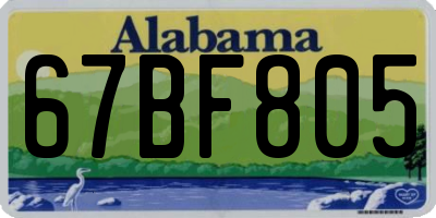 AL license plate 67BF805