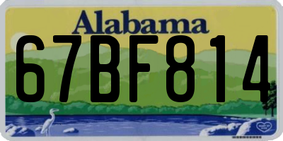 AL license plate 67BF814