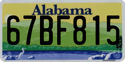 AL license plate 67BF815