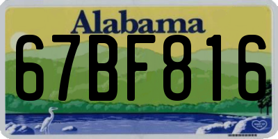 AL license plate 67BF816