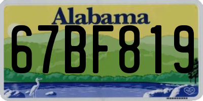 AL license plate 67BF819