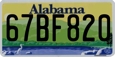 AL license plate 67BF820