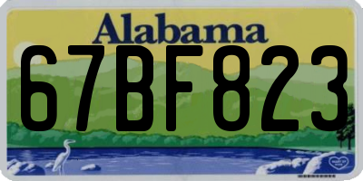 AL license plate 67BF823