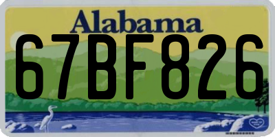 AL license plate 67BF826