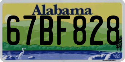 AL license plate 67BF828