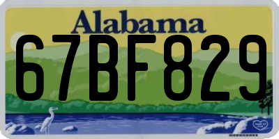 AL license plate 67BF829