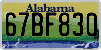 AL license plate 67BF830
