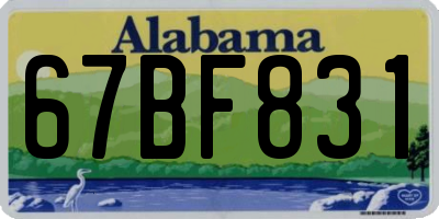 AL license plate 67BF831