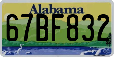 AL license plate 67BF832
