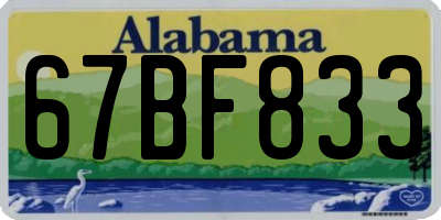 AL license plate 67BF833