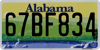 AL license plate 67BF834