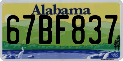 AL license plate 67BF837