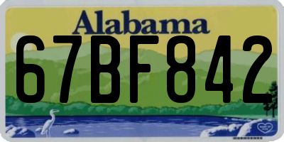 AL license plate 67BF842