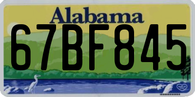 AL license plate 67BF845