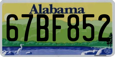 AL license plate 67BF852