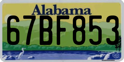 AL license plate 67BF853