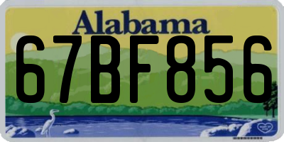 AL license plate 67BF856