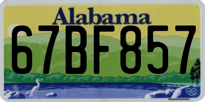 AL license plate 67BF857