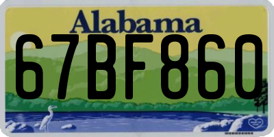 AL license plate 67BF860