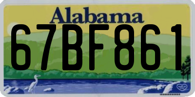 AL license plate 67BF861