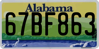 AL license plate 67BF863