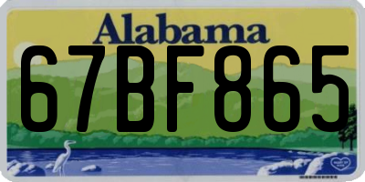 AL license plate 67BF865
