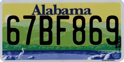 AL license plate 67BF869