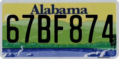 AL license plate 67BF874