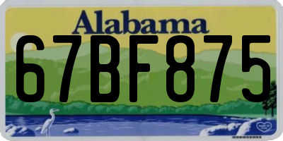 AL license plate 67BF875