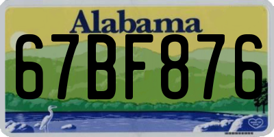 AL license plate 67BF876