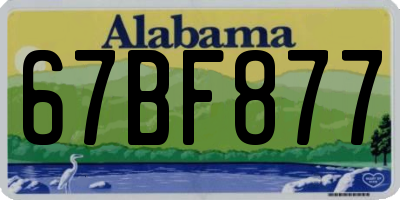 AL license plate 67BF877