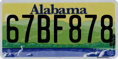 AL license plate 67BF878