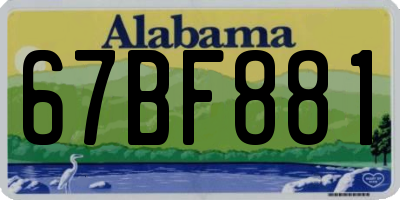 AL license plate 67BF881