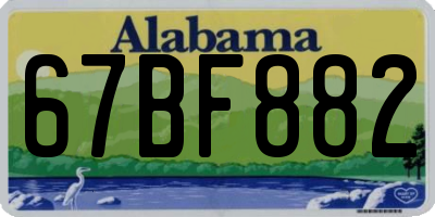 AL license plate 67BF882
