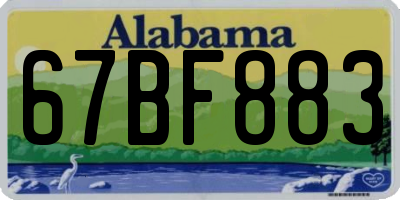 AL license plate 67BF883