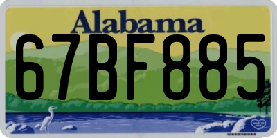AL license plate 67BF885