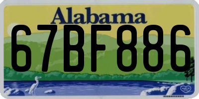 AL license plate 67BF886
