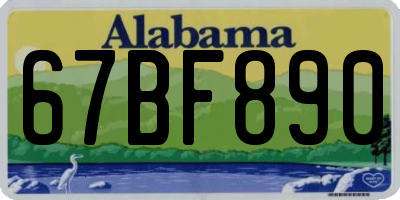AL license plate 67BF890