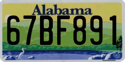 AL license plate 67BF891