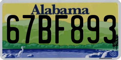 AL license plate 67BF893