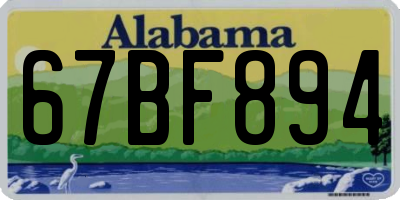 AL license plate 67BF894